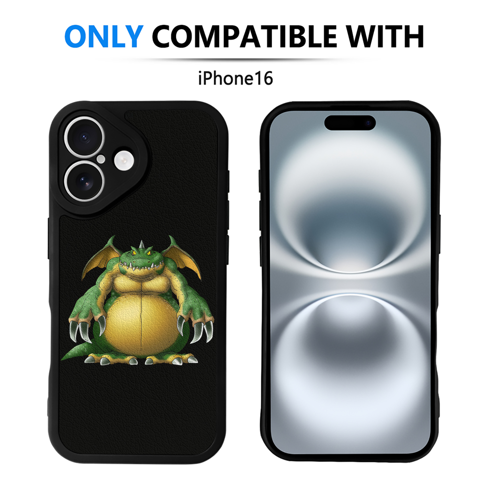 （画像用） ドラゴンクエスト Doragon Kuesuto Dragon Quest 【iPhone 16シリーズ対応】シリコンスマホケース（レザー調） 材質：シリコン